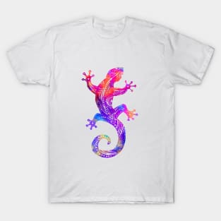 Rainbow Gecko Tribal Tattoo T-Shirt